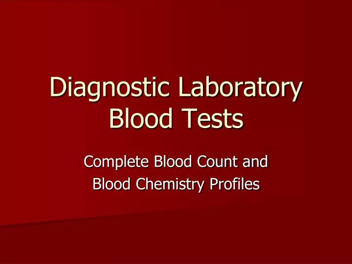 diagnostic laboratory blood tests