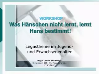 workshop was h nschen nicht lernt lernt hans bestimmt