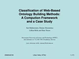 Classification of Web-Based Ontology Building Methods: A Compution Framework and a Case Study