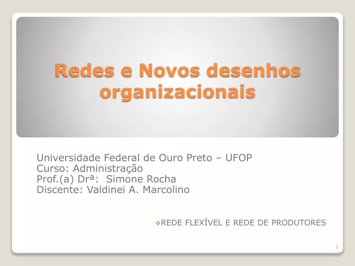 redes e novos desenhos organizacionais