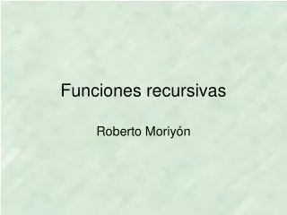 funciones recursivas