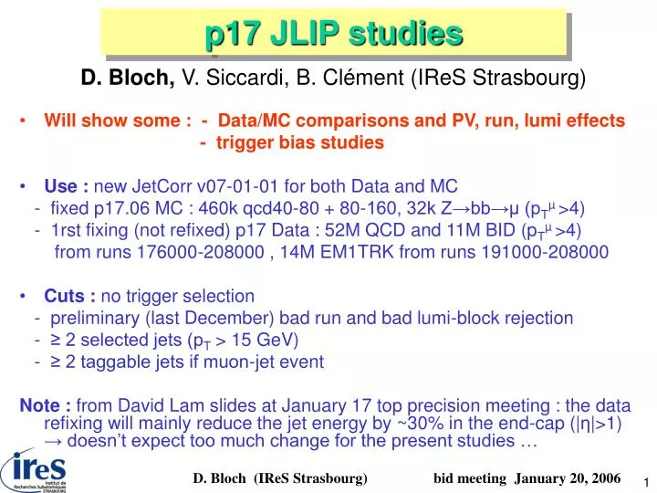 p17 jlip studies