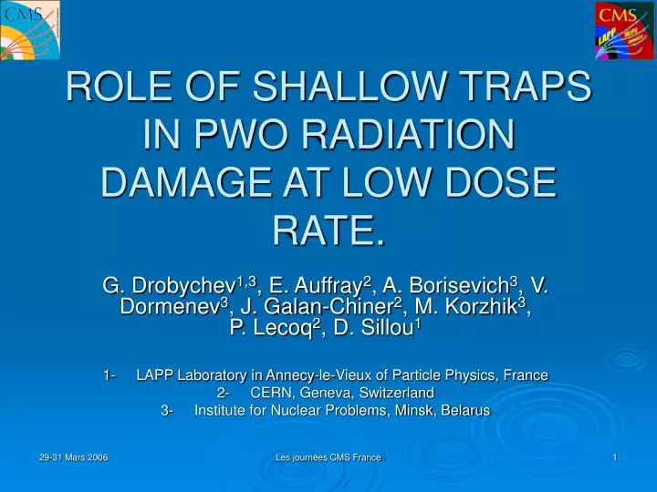 role of shallow traps in pwo radiation damage at low dose rate