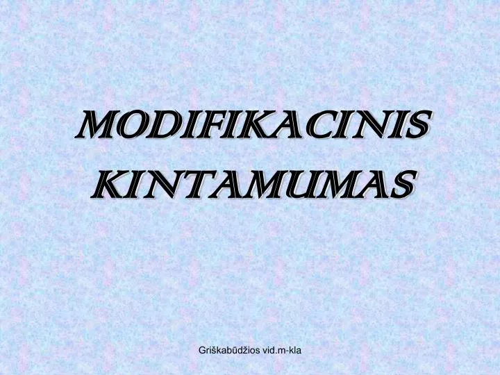 modifikacinis kintamumas