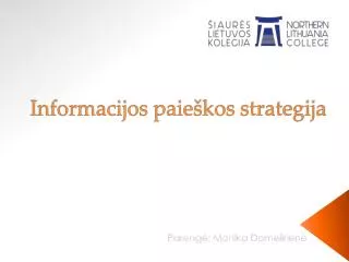 informacijos paie kos strategija