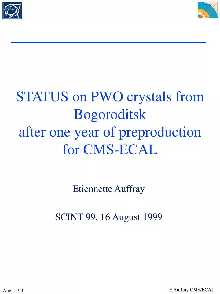 status on pwo crystals from bogoroditsk after one year of preproduction for cms ecal