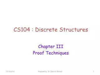 CS104 : Discrete Structures