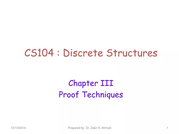 cs104 discrete structures
