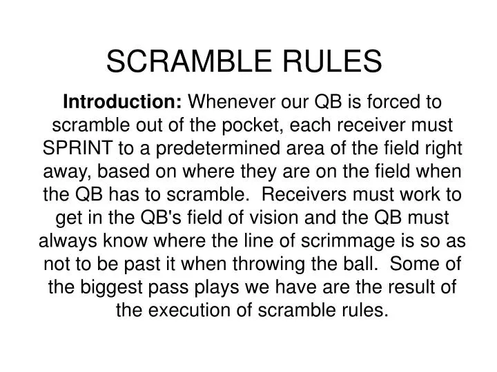scramble rules