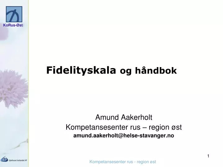 fidelityskala og h ndbok