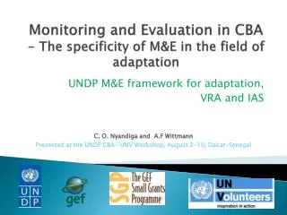Monitoring and Evaluation in CBA - The specificity of M&amp;E in the field of adaptation