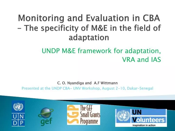 monitoring and evaluation in cba the specificity of m e in the field of adaptation