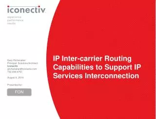 IP Inter-carrier Routing Capabilities to Support IP Services Interconnection