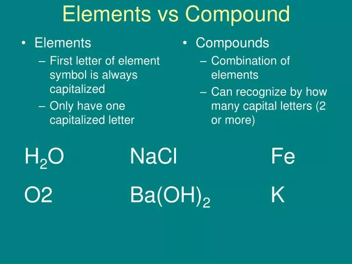 elements vs compound