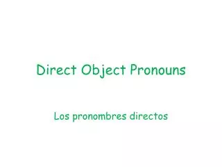 direct object pronouns