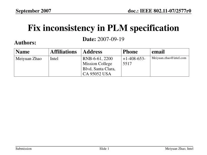 fix inconsistency in plm specification