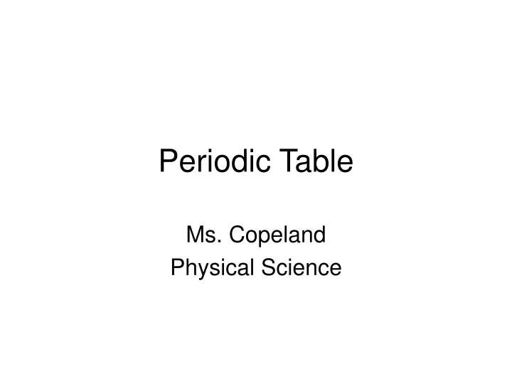 periodic table