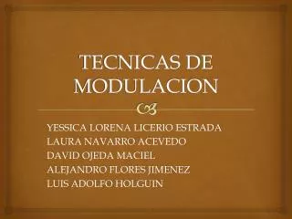 tecnicas de modulacion
