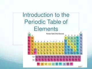 Introduction to the Periodic Table of Elements