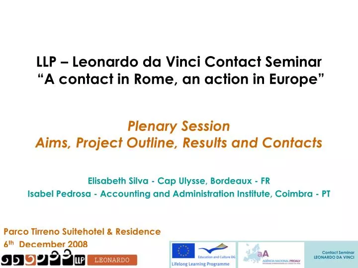 llp leonardo da vinci contact seminar a contact in rome an action in europe