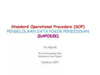 standard operational procedure sop pengelolaan data pokok pendidikan dapodik