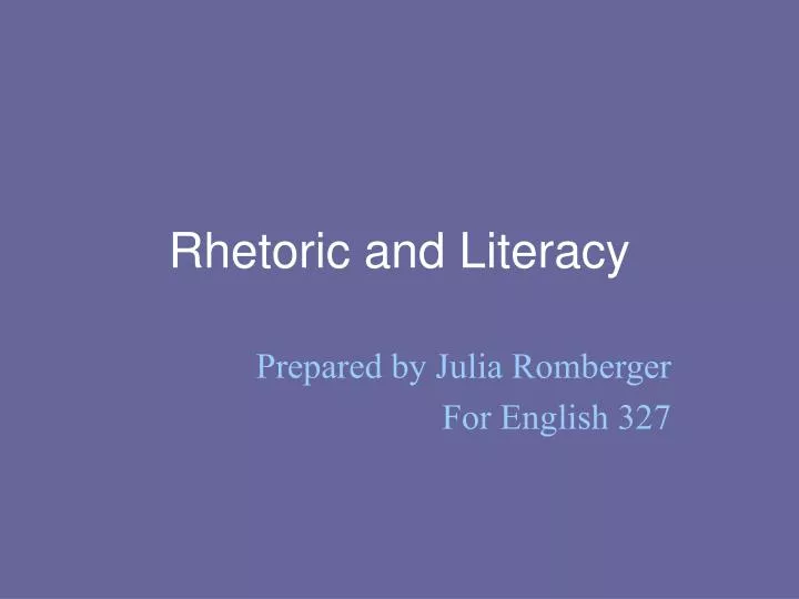 rhetoric and literacy