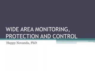 wide area monitoring protection and control