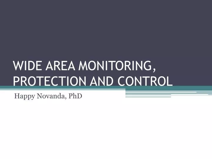 wide area monitoring protection and control