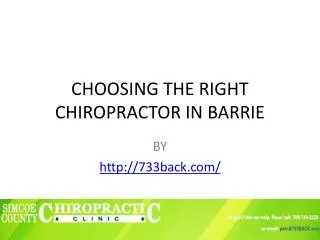 CHOOSING THE RIGHT CHIROPRACTOR IN BARRIE