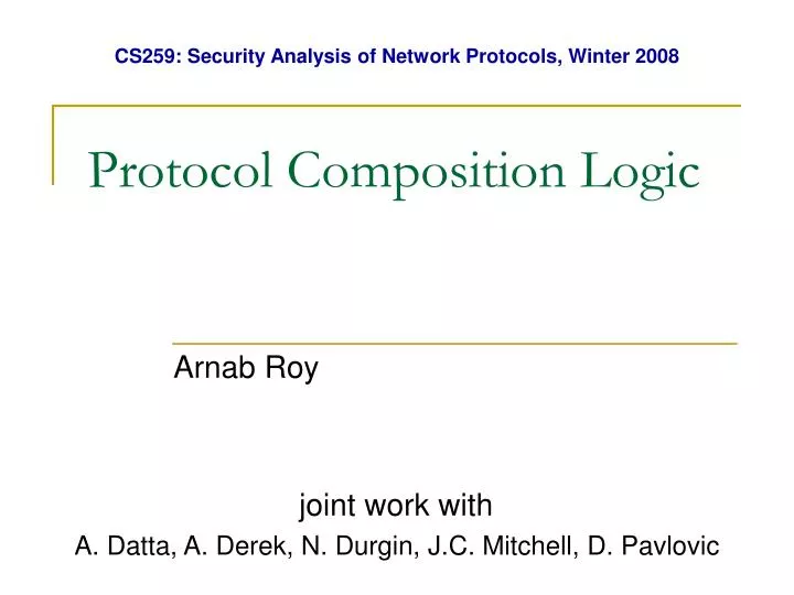 protocol composition logic