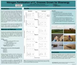 Nitrogen Fertilization of C 4 Grasses Grown for Bioenergy