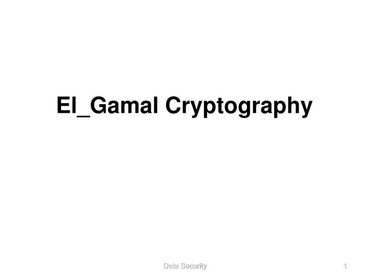 el gamal cryptography
