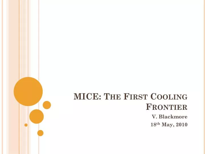 mice the first cooling frontier