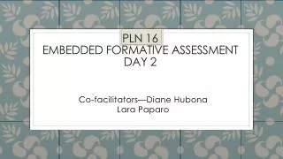 PLN 16 Embedded Formative Assessment Day 2