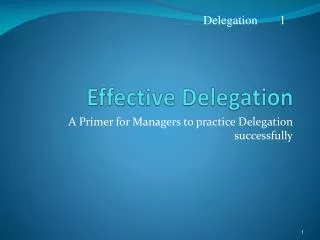 Effective Delegation
