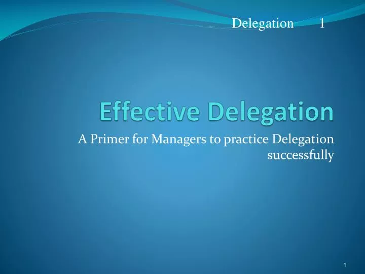 effective delegation