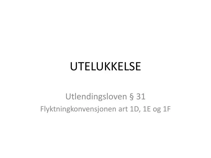 utelukkelse