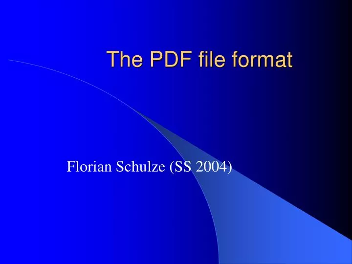 the pdf file format