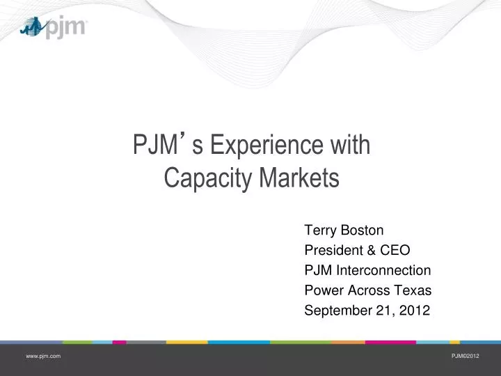 pjm s experience with capacity markets