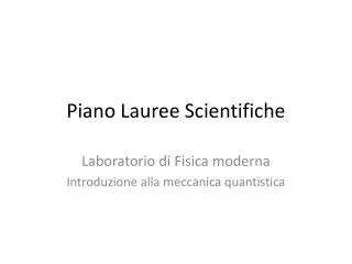 piano lauree scientifiche
