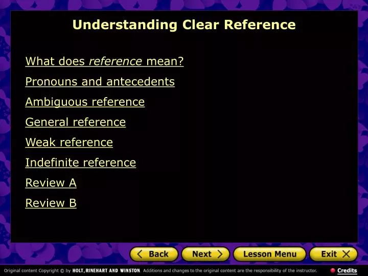 understanding clear reference