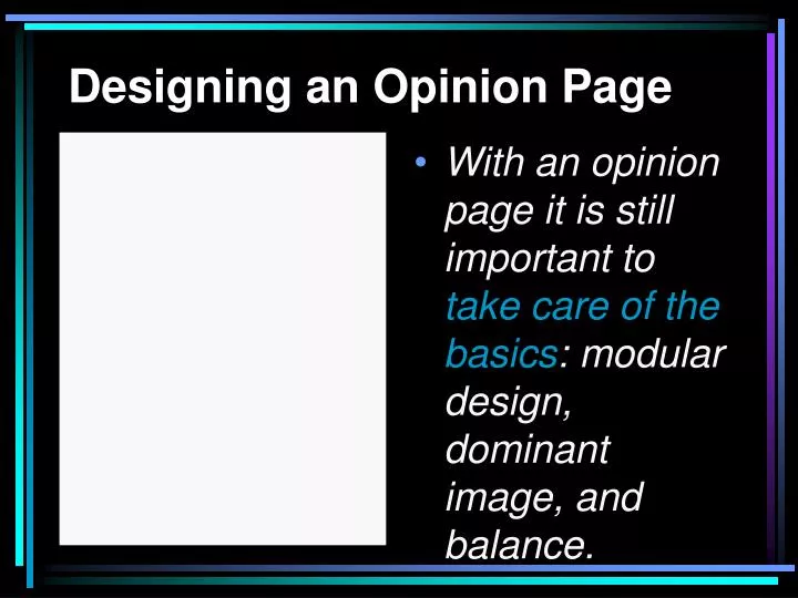 designing an opinion page