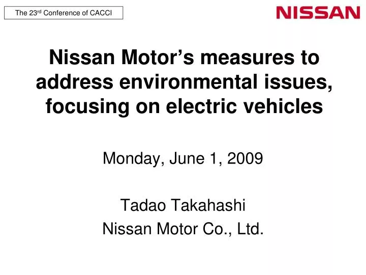 nissan motor s measures to address environmental issues focusing on electric vehicles