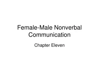 Female-Male Nonverbal Communication