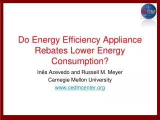Do Energy Efficiency Appliance Rebates Lower Energy Consumption?