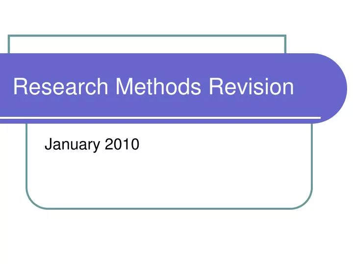 research methods revision