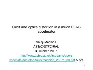 Orbit and optics distortion in a muon FFAG accelerator