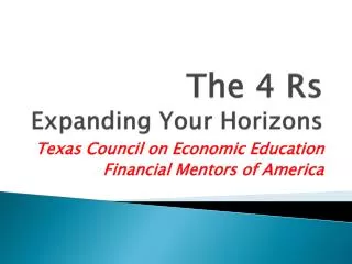 The 4 Rs Expanding Your Horizons