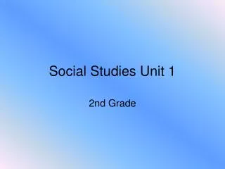 Social Studies Unit 1