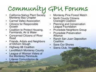 Community GPU Forums